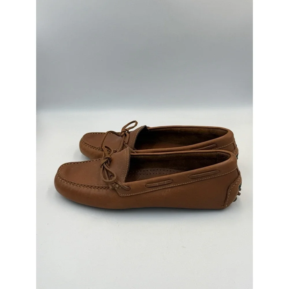 Cole Haan Men's 11.5M Brown Leather Driving Loafers Moc Toe Lace Brazil